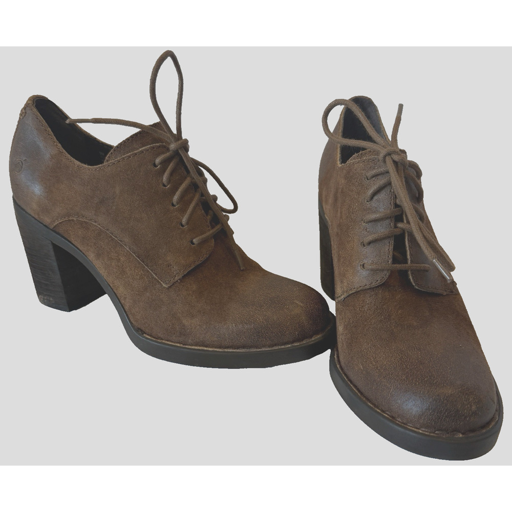 Born Womens Victorian Lace Up‎ Nubuck Fina Ankle Boot Size 9 Block Heel Festival